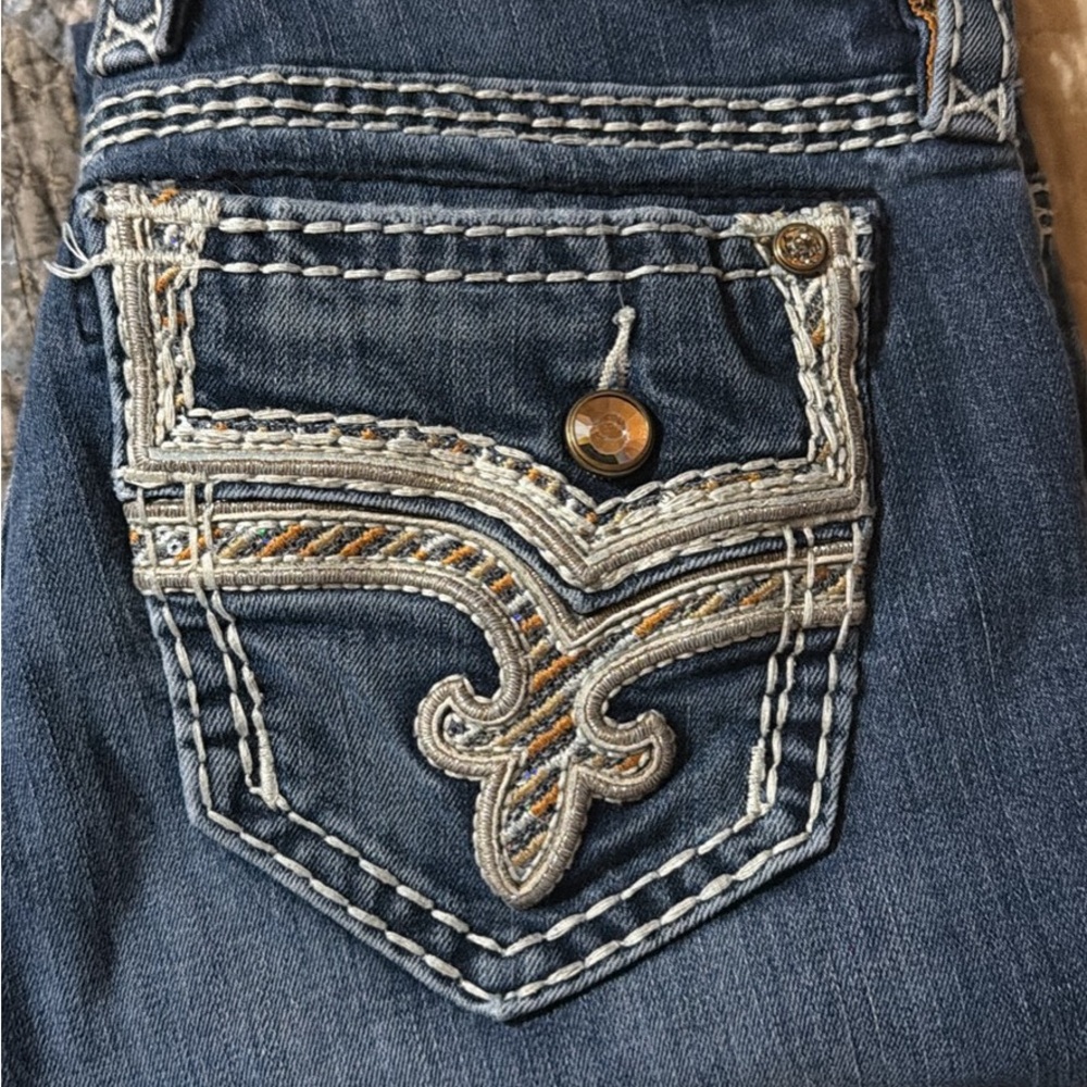 Rock Revival Blue Jeans with Embroidered Pocket